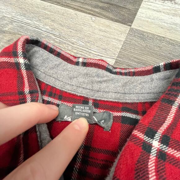 Eddie Bauer Flannel‎ Shirt Red Black Mens XL Tartan Plaid Long Sleeve Button Up - Picture 5 of 10